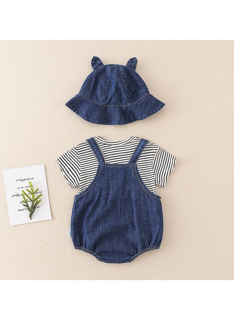 Loquat Baby Summer Set One Piece Denim Strap Pants  - Image 2