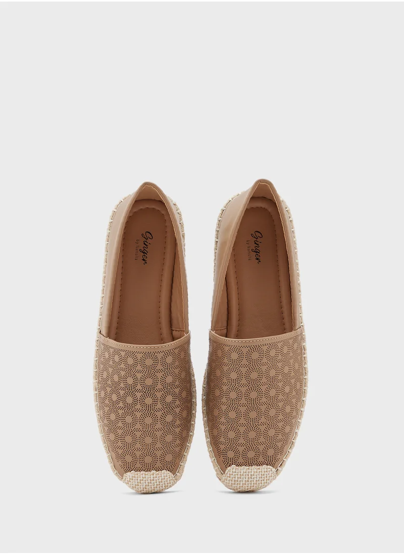 Ginger Monogram Laser Cut Espadrille