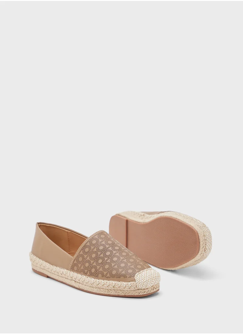 Ginger Monogram Laser Cut Espadrille