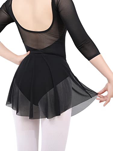 Gorchnc Pull on Ballet Skirt for Women Adult Girls Toddler Dance Skirt Mesh Ballet Dance Black - Image 2