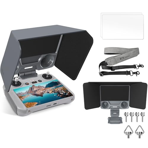 FPVtosky RC 2 Controller More Protector Kit for DJI Mini 4 Pro / Flip Accessories, Kit includes RC 2 Sun Hood Cover, RC 2 Lanyard, RC 2 Screen Protection x 2, RC 2 Accessories, Air 3 Accessories - Image 1