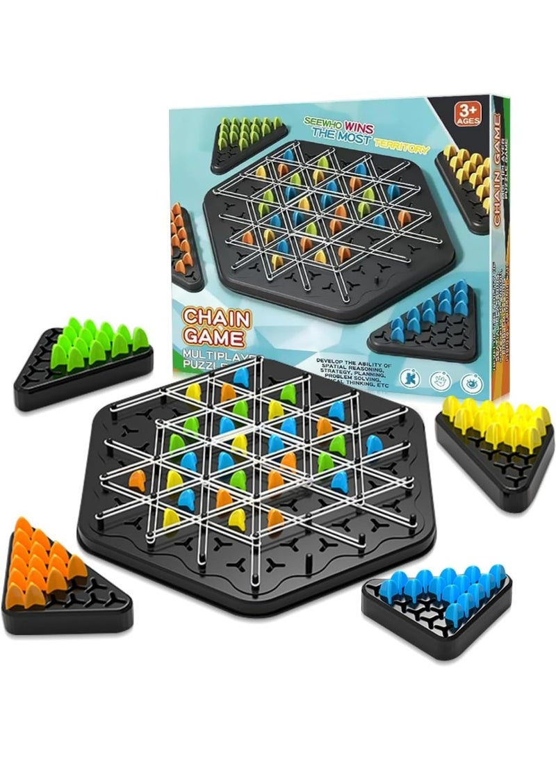 Triangle Sequencing Chess Game – Strategic Family Board Game for 2–4 Players, Ages 3+ (1 Set) - Image 1