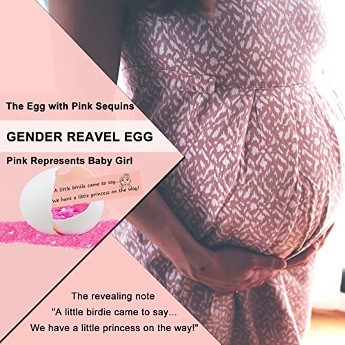 MUFUN Baby Gender Reveal Egg, Girl Gender Reveal, Interesting Gender Reveal Ideas, Egg with Pink Sequins for Family, Friends, and Lovers On Surprise - Image 3