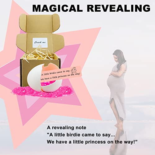 MUFUN Baby Gender Reveal Egg, Girl Gender Reveal, Interesting Gender Reveal Ideas, Egg with Pink Sequins for Family, Friends, and Lovers On Surprise - Image 4