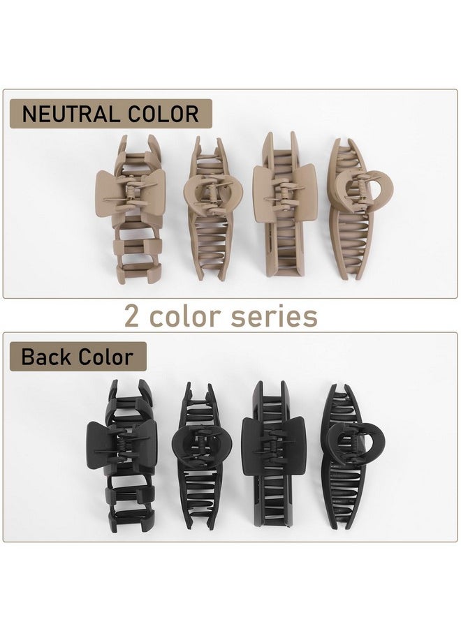 CENTSTAR - 8 Pack Assortment Large Claw Clips Hair Clips for Women Thick Hair, Multi-Styles Matte Non-slip Hair Clips,Strong Hold Jaw Clip Neutral and Black - Image 1