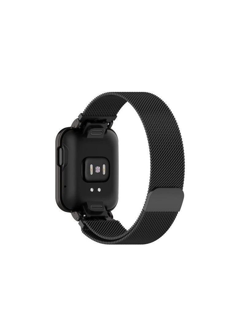 ماركة غير محددة - حلقة مغناطيسية من الفولاذ المقاوم للصدأ ميلانو، متوافقة مع ساعة Mi Watch Lite باللون الأسود - Image 1