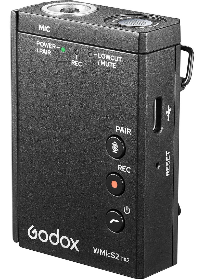 Godox WMicS2 UHF Compact Wireless Microphone System for Cameras & Smartphones with 3.5mm (514 to 596 MHz) - Image 2