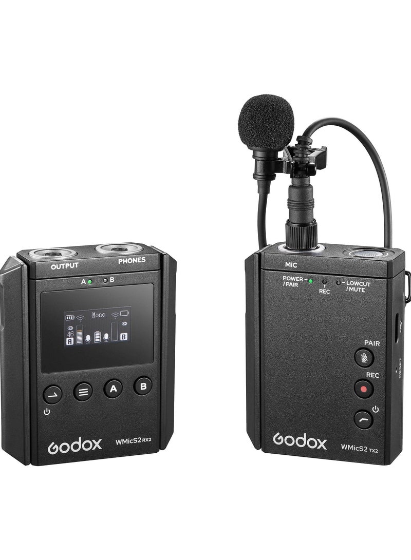 Godox WMicS2 UHF Compact Wireless Microphone System for Cameras & Smartphones with 3.5mm (514 to 596 MHz) - Image 1