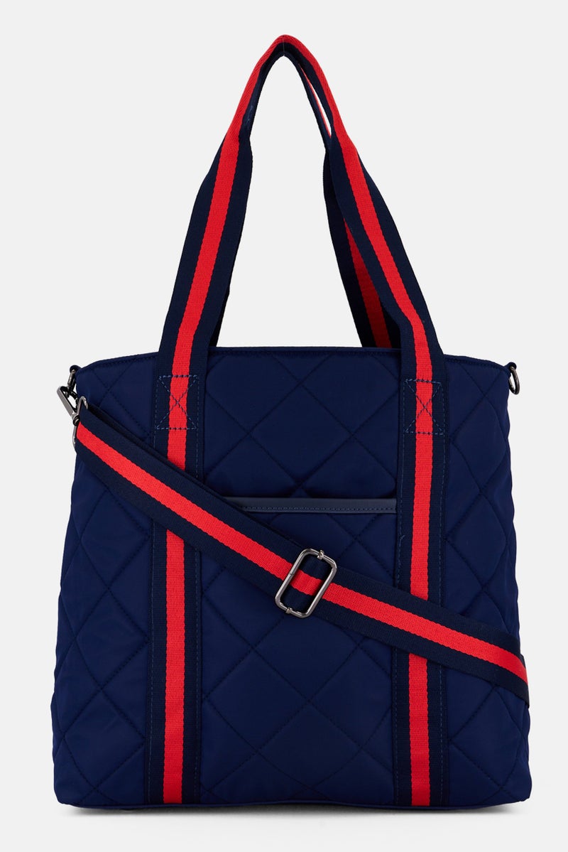 Sol and Selene Women Diamond Pattern Tote Bag 42 L x 33 H x 14 W cm, Navy - Image 1