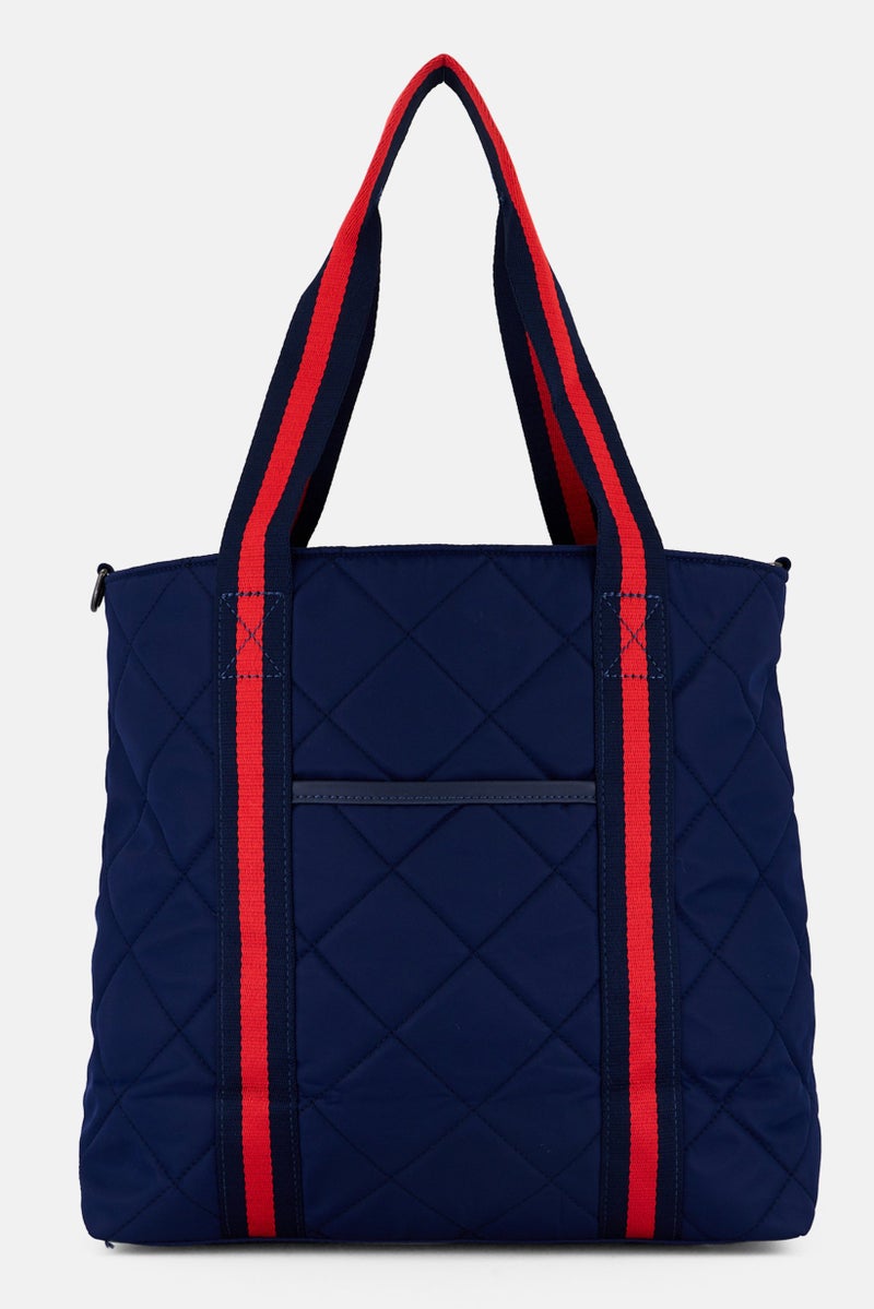 Sol and Selene Women Diamond Pattern Tote Bag 42 L x 33 H x 14 W cm, Navy - Image 3