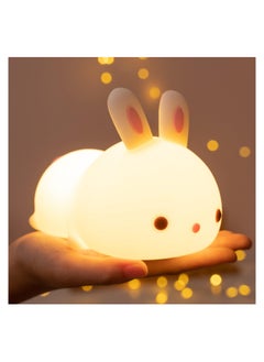 ARNOTEC Cute Night Light for Kids USB Rechargeable for Children Nursery Baby Gift Cute Bunny Light Touch 7 Color Changing Rabbit Silicone Night Lamp for Girls Newborn Room Decor  - Image 2