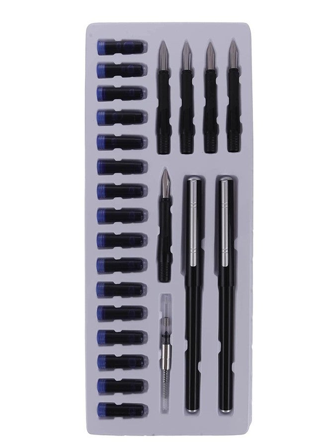 53 Arts 53ARTS Professional Calligraphy Set With 5 Nibs,16 Ink Cartridges&2 Pens,Black - Image 3