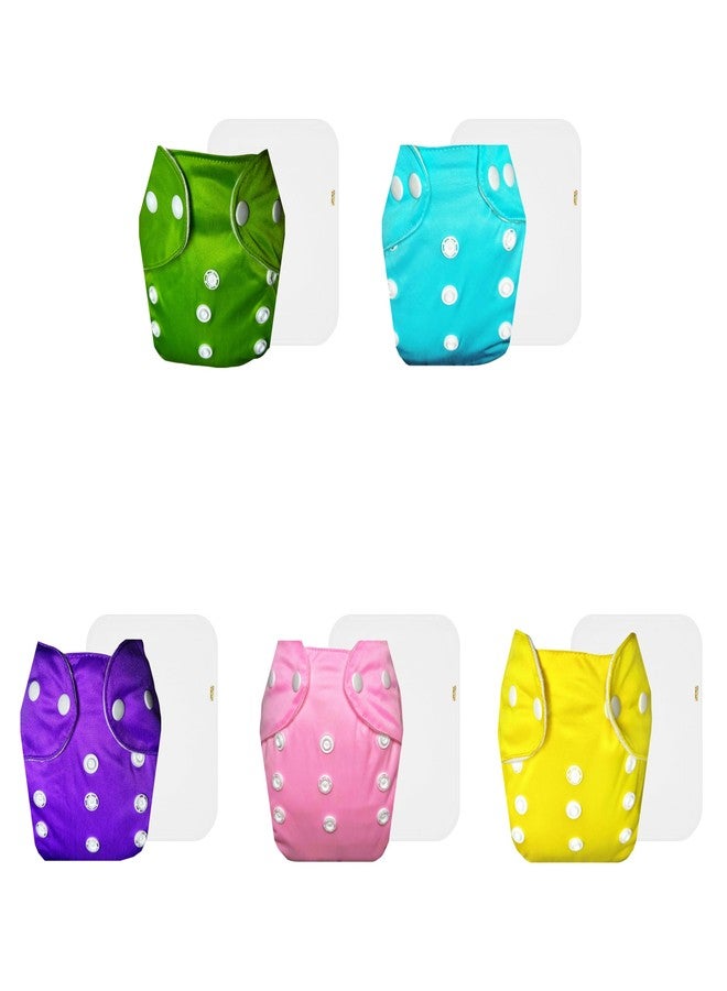Dumbledo Lite Cloth Diaper with Cotton Insert (Pack of 5) | Snug Fit | 6-Layer Absorbent Pad | Travel Friendly | Ideal for Toddlers | 3 Months - 2 Years | Unisex Baby - Image 1