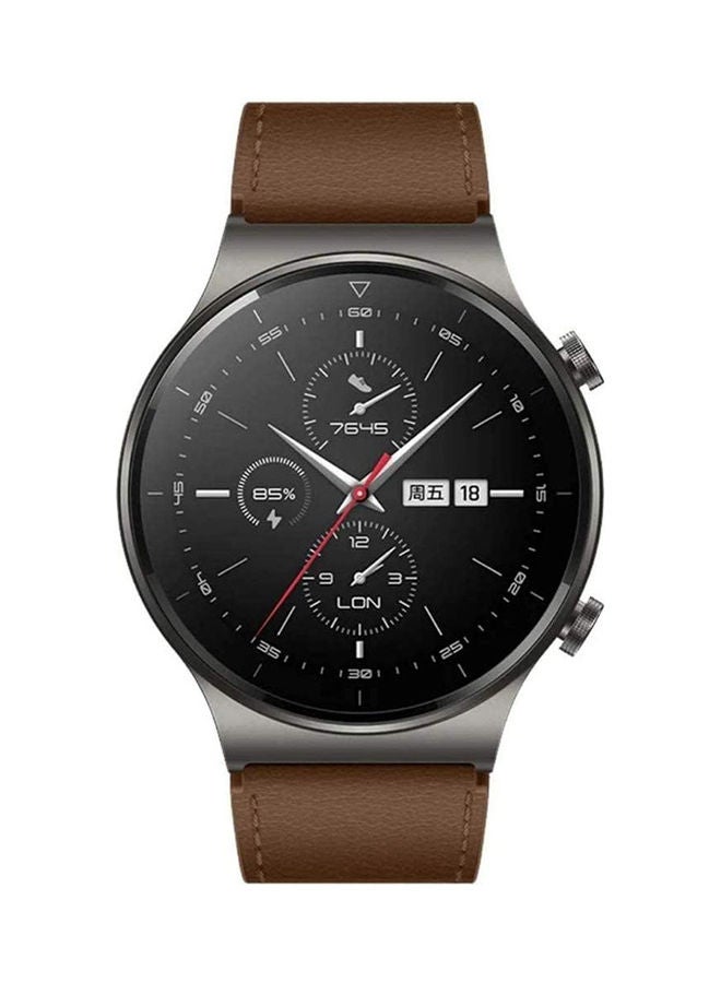 S-Color Leather Replacement Band For Huawei GT2 PRO Watch Brown - Image 2