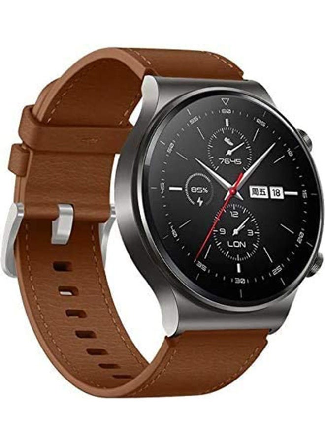 S-Color Leather Replacement Band For Huawei GT2 PRO Watch Brown - Image 3