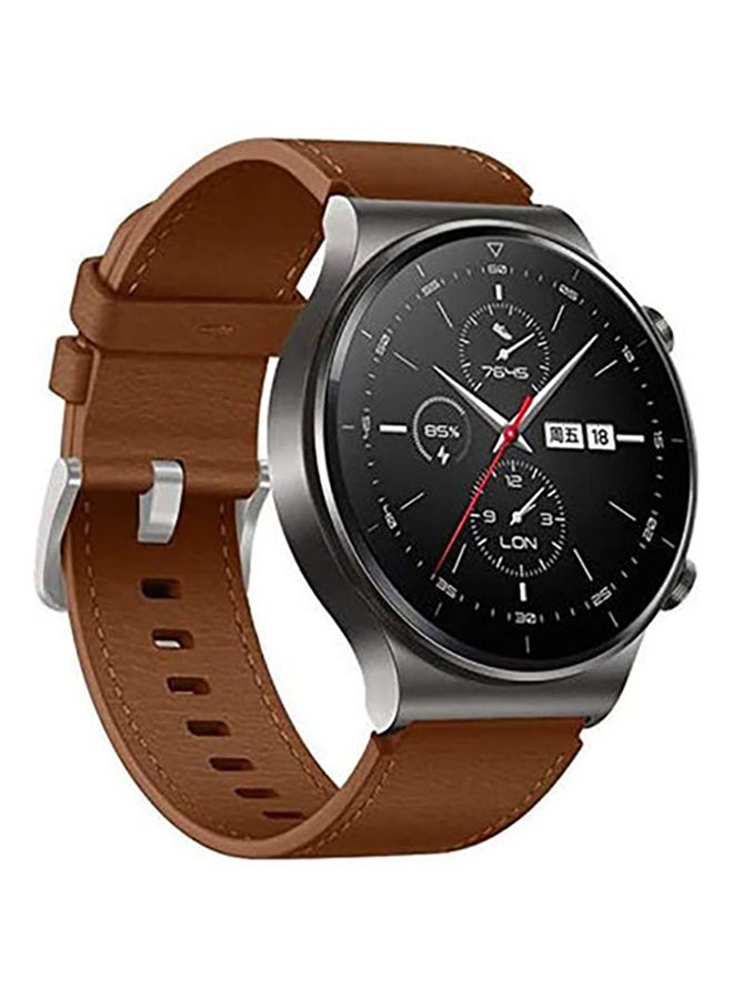 S-Color Leather Replacement Band For Huawei GT2 PRO Watch Brown - Image 1