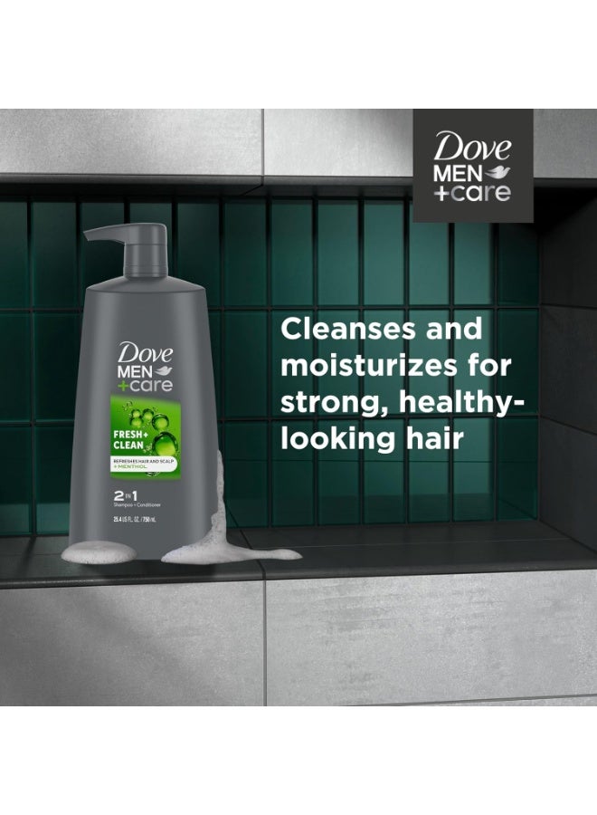 Dove Men+Care DOVE MEN + CARE 2-in-1 Shampoo and Conditioner Fresh and Clean 4 Count Nourishes and Invigorates Helps Strengthen Hair 25.4 oz - Image 1