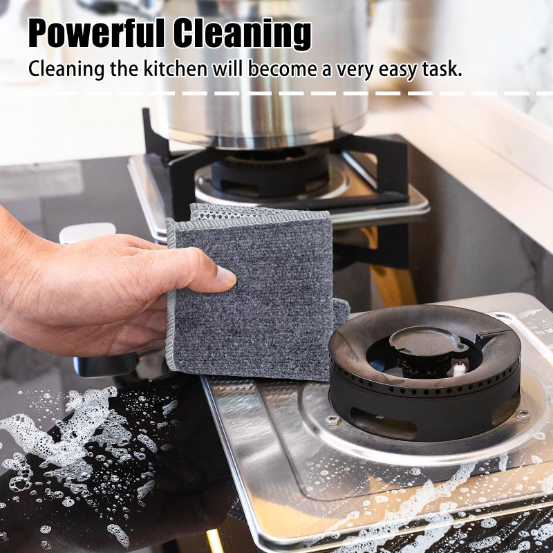 Navona 12 Pcs New Upgrade Steel Wire Dishcloth,Dry and Wet Dual-Use Steel Wire Cleaning Cloth,Powerful Cleaning Non-Scratch Wire Dishcloth Rag for Cookware, Sinks, Dishes, Stove Tops - Image 5