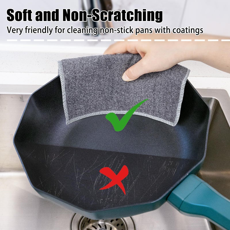 Navona 12 Pcs New Upgrade Steel Wire Dishcloth,Dry and Wet Dual-Use Steel Wire Cleaning Cloth,Powerful Cleaning Non-Scratch Wire Dishcloth Rag for Cookware, Sinks, Dishes, Stove Tops - Image 4