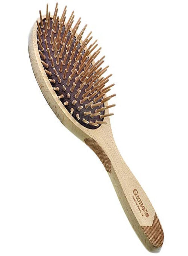 Giorgio Eco Friendly Wooden Bristle Hairbrush Large Detangling Brush And Hair Growth Brush For Thick Or Long Hair Oval Paddle Hair Brush Made With Anti Static Beechwood, Silicone Massage Cushion - Image 1