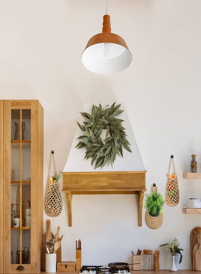 Woanger 9 Pcs Jute Hanging Fruit Baskets for Kitchen Boho Hanging Basket Woven Wall Basket Storage Garlic Keeper for Potato Onion Banana Vegetable Produce Hammock Holder Home Kitchen Decor(Brown) - Image 4