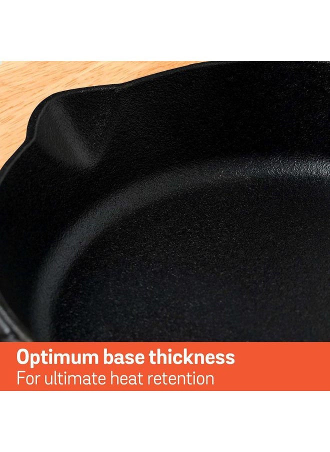 MEYER Meyer Pre-Seasoned Cast Iron Skillet with 2 Side Handles 22cm Black - MY48447  - Image 4