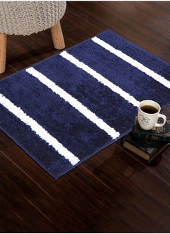 Status Contract Anti-Skid Microfiber Water Absorbant/Soaking Washable Doormat for Bathroom/Entrance/Kitchen/Bedside/Door/Living-Room/Prayer Room Bath Mat (Blue),38 X 58 Cm  - Image 1