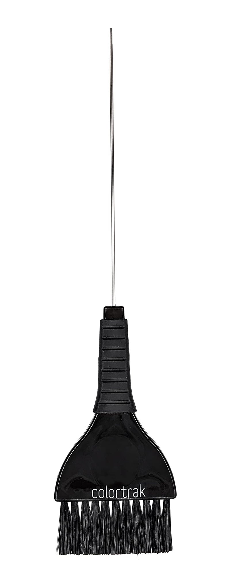 Colortrak Duo Color Brush Pin Tail Ideal For Sectioning Firm Straight Bristles Ergonomic Rubber Grip Contoured Thumb Groove To Prevent Fatigue Easy To Clean Black