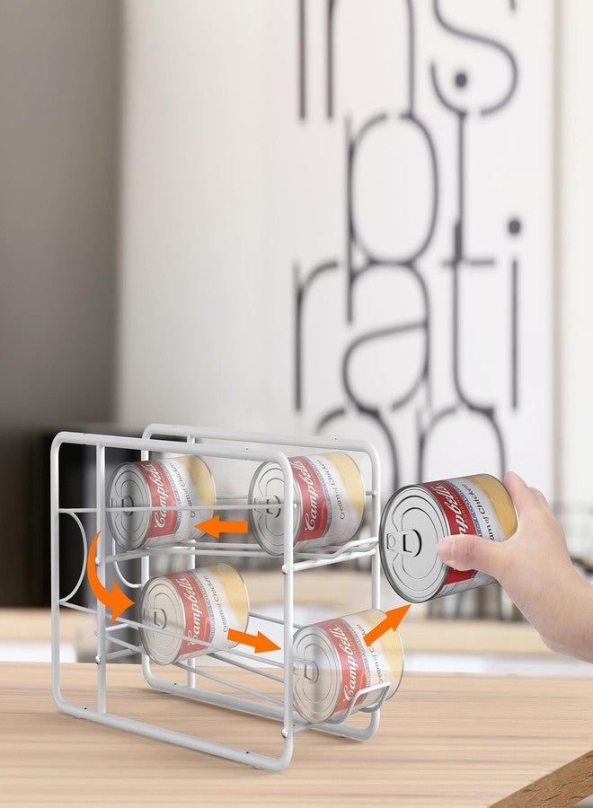 MOOACE Can Organizer for for Pantry, Stackable Soda Can Dispenser Canned Food Storage, Kitchen Cabinet Fridge Beverage Cans Holder, 4 Pack, White - Image 3