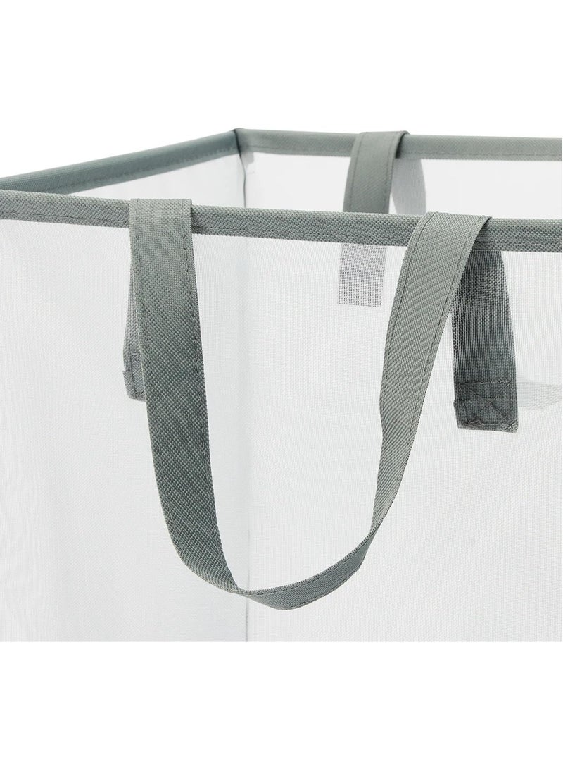 TYCOM Popup Laundry bags Hamper with Handles, Portable Durable Collapsible Storage Easy Folding Pop-Up Clothes Hampers Basket Foldable for Kids Room College Dorm or Travel - Double Grey - Image 3