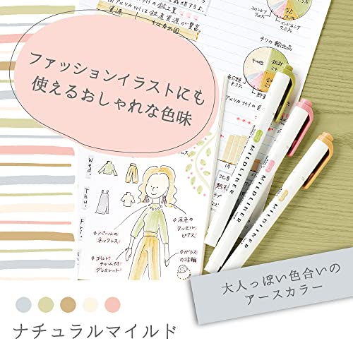 Zebra Pen Technologies Mildliner WKT7-5C-NTC Highlighter, Natural Mild, 5 Colors Set - Image 4