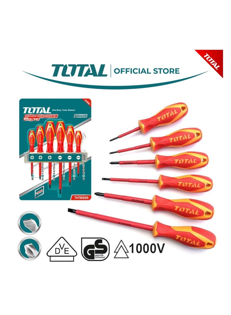 توتال TOTAL طقم مفك معزول 6 قطع 1000 فولت 6 قطع (THTIS566)  - Image 4