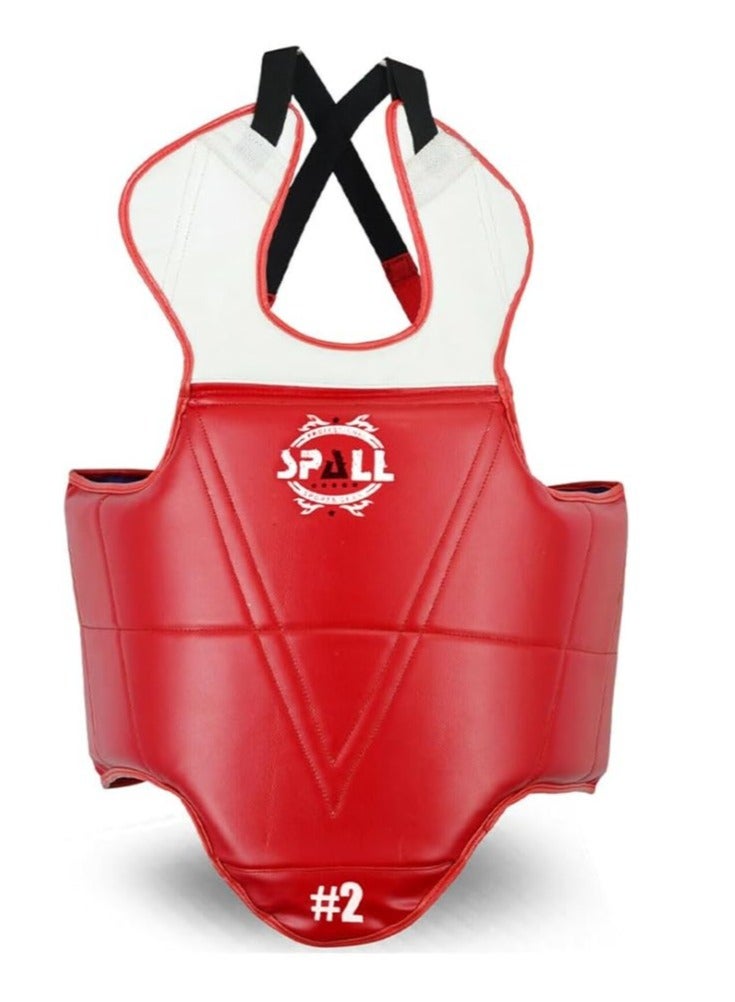Spall Boxing Chest Guard, Kids & Adult Protector Reversible, Kickboxing MMA Muay Thai Chest Guard, Sparring Training Heavy Punching, Adjustable Shield, Martial Arts Upper Belly Protection Pad, Taekwondo TKD Vest - Image 1