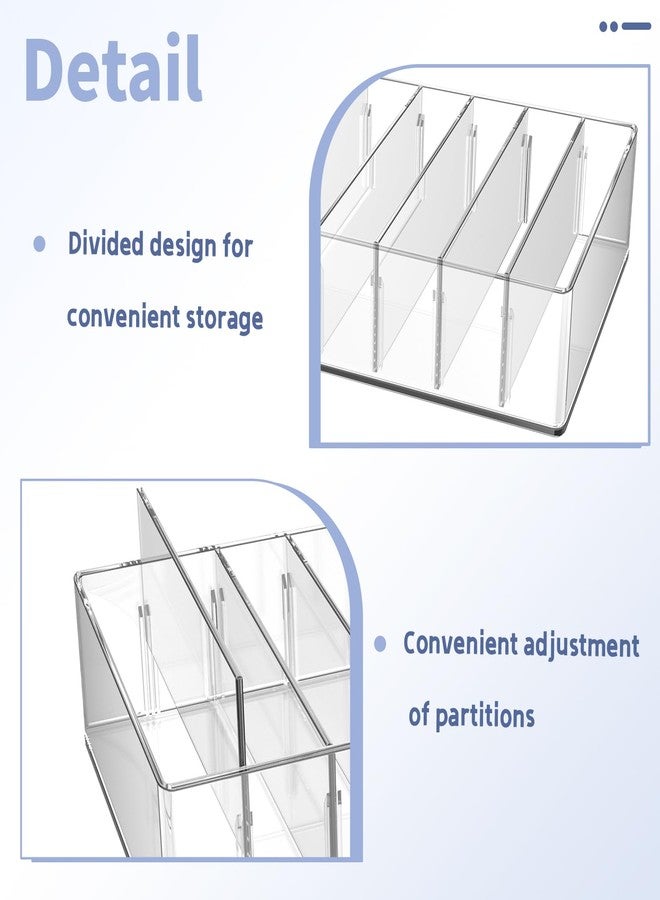 JINGHANGER Large Cash Organizer 8 Sections Clear Money Budget Tray Organizer Plastic Divider Bill Storage Holder for Money Budget Envelopes, Palette Makeup, Cables and More, 10 x 7 x 2.2 Inch - Image 2