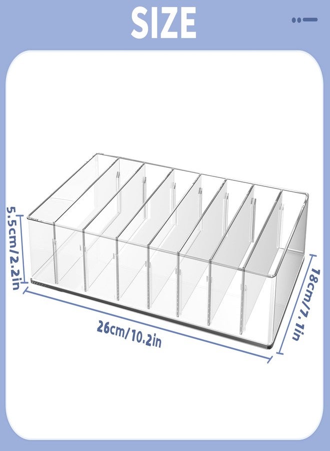 JINGHANGER Large Cash Organizer 8 Sections Clear Money Budget Tray Organizer Plastic Divider Bill Storage Holder for Money Budget Envelopes, Palette Makeup, Cables and More, 10 x 7 x 2.2 Inch - Image 3