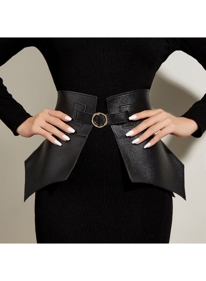 حزام طويل عريض من الجلد PU حزام خصر للنساء حزام خصر حزام مشد - Image 5