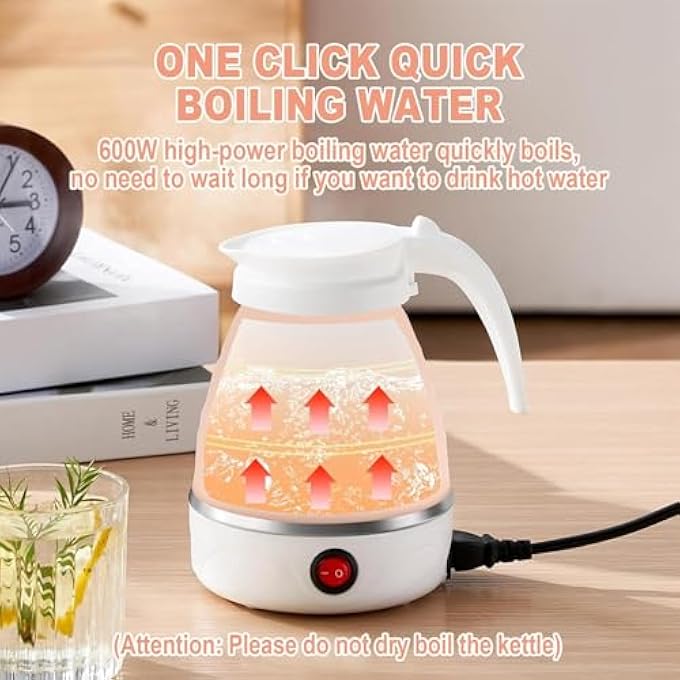 KASTWAVE Foldable Portable Electric Kettle Mini Travel Winter Outdoor Portable Kettle With Separable Power Food Grade Silicone Household Kettle Heating Convenient Safe Quick Multipurpose Utility Tool - Image 5