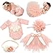 SPOKKI SPOKKI 4 PCS Newborn Photography Props Outfits-BabyTutu Skirt Cute Bow Headdress and Lace Rompers Flower Headband Sets  - Image 2