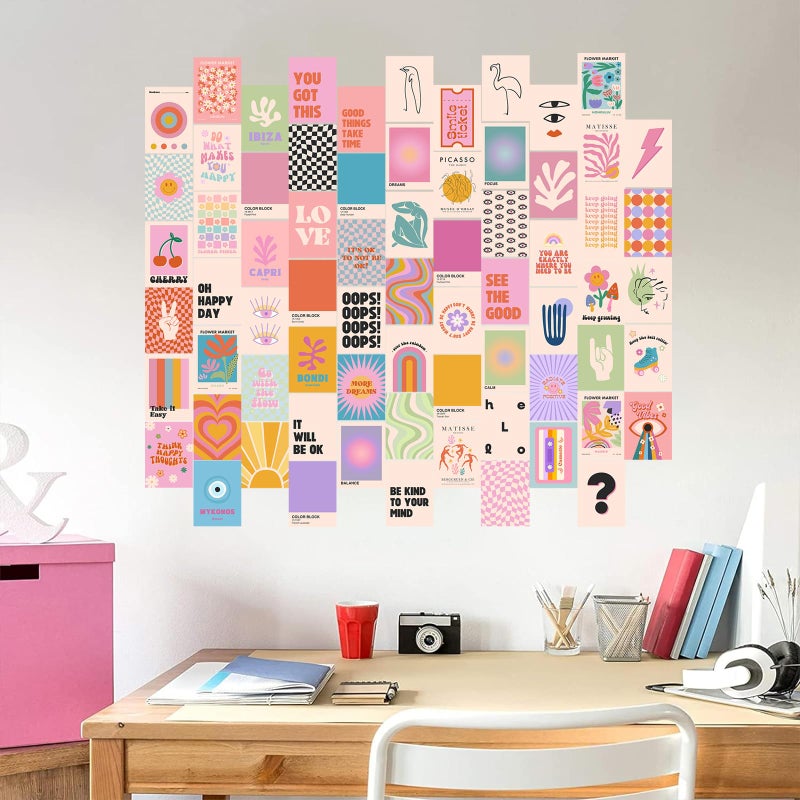 KBKBART Preppy Room Decor  70pcs Preppy Wall Collage Kit Aesthetic Pictures  Cute Preppy Wall Decor  Trendy Pink Photo Collage Kit 4""x6"" Preppy Wall Art Posters  Preppy Things for Teen Girls Bedroom Dorm - Image 4