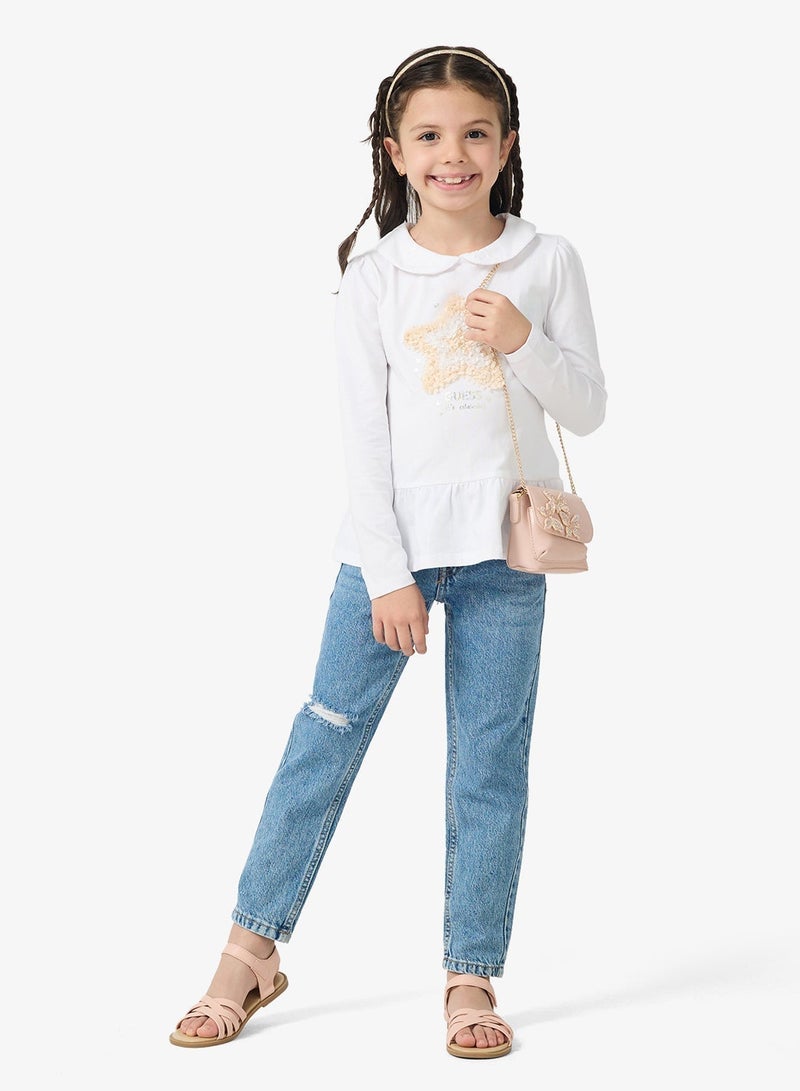 GUESS Kids Slogan Crew neck T-Shirt - Image 4