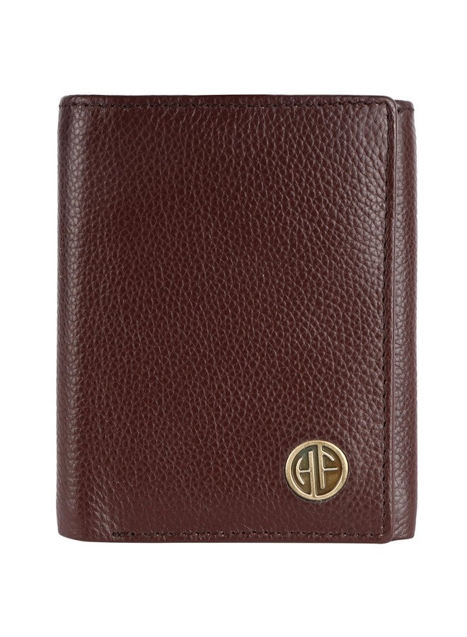 HAMMONDS FLYCATCHER Genuine Leather Wallet for Men, RFID Protected Leather Purse for Men, Money Purse for Men, Tri-Fold Wallet, 5 Card Slots, 2 ID Slot, Hidden Pocket, Metal Snap Button, Redwood Brown - Image 3