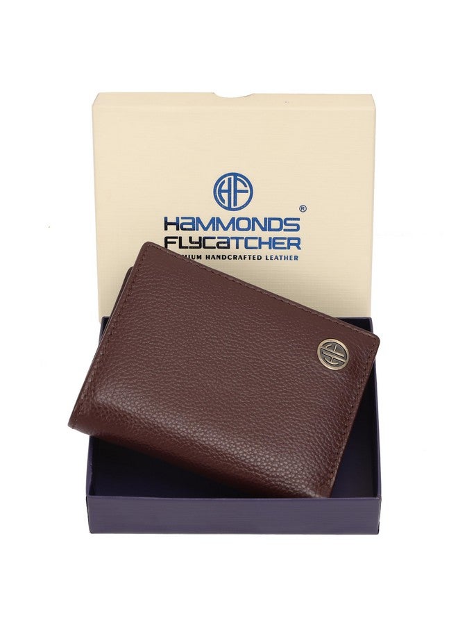 HAMMONDS FLYCATCHER Genuine Leather Wallet for Men, RFID Protected Leather Purse for Men, Money Purse for Men, Tri-Fold Wallet, 5 Card Slots, 2 ID Slot, Hidden Pocket, Metal Snap Button, Redwood Brown - Image 2