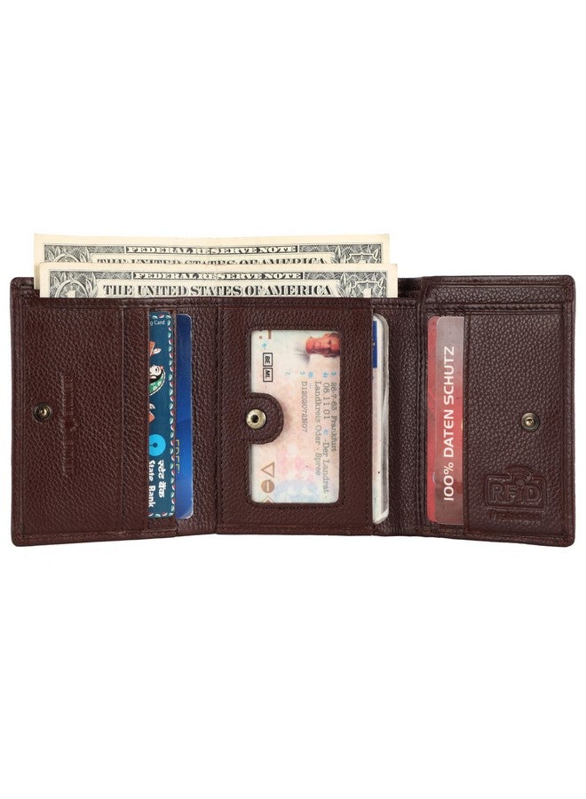 HAMMONDS FLYCATCHER Genuine Leather Wallet for Men, RFID Protected Leather Purse for Men, Money Purse for Men, Tri-Fold Wallet, 5 Card Slots, 2 ID Slot, Hidden Pocket, Metal Snap Button, Redwood Brown - Image 5