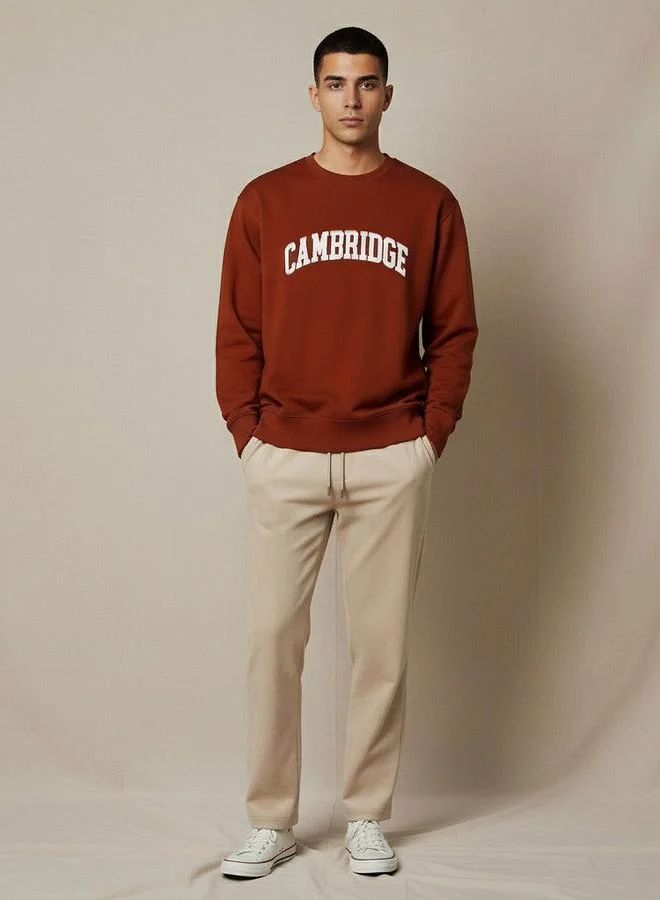 اس بي كاركترز Men Regular Fit Cambridge Print Sweatshirt