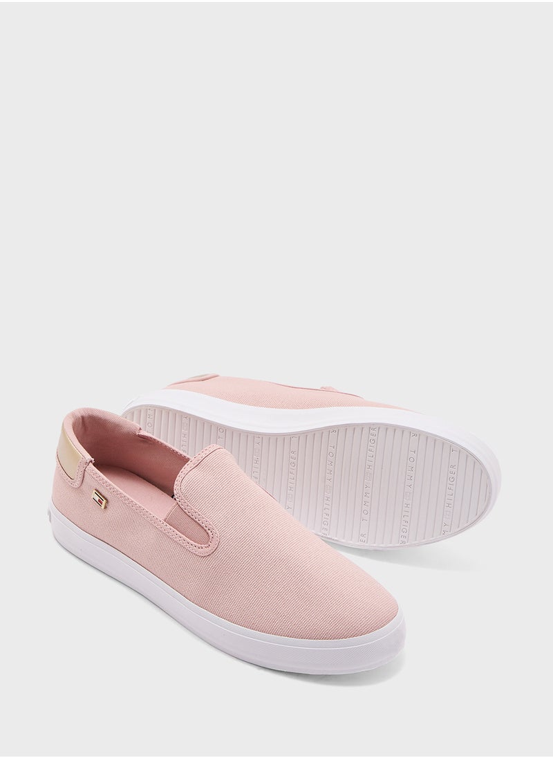 TOMMY HILFIGER VULCANISED CANVAS SLIP ON TRAINERS  - Image 3