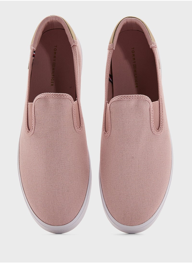 TOMMY HILFIGER VULCANISED CANVAS SLIP ON TRAINERS  - Image 4