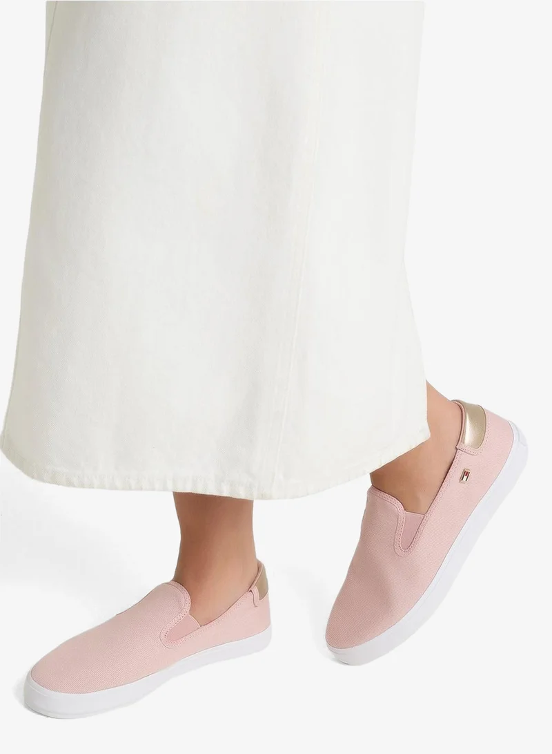 TOMMY HILFIGER VULCANISED CANVAS SLIP ON TRAINERS