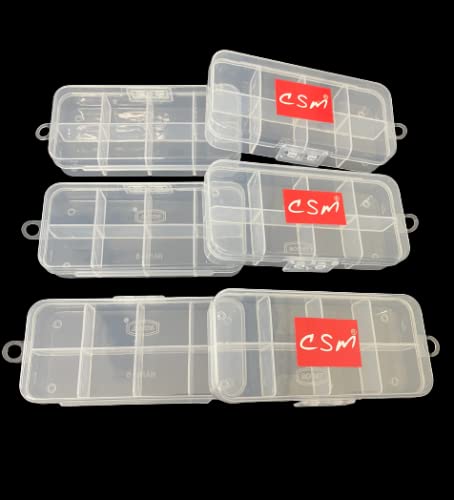 c s m C.S.M CSM 8 Grid Compact Small Size Jewelery Boxes (PACK OF 6 BOXES) - for Home & Locker - Image 1