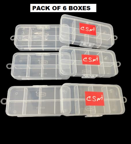 c s m C.S.M CSM 8 Grid Compact Small Size Jewelery Boxes (PACK OF 6 BOXES) - for Home & Locker - Image 2