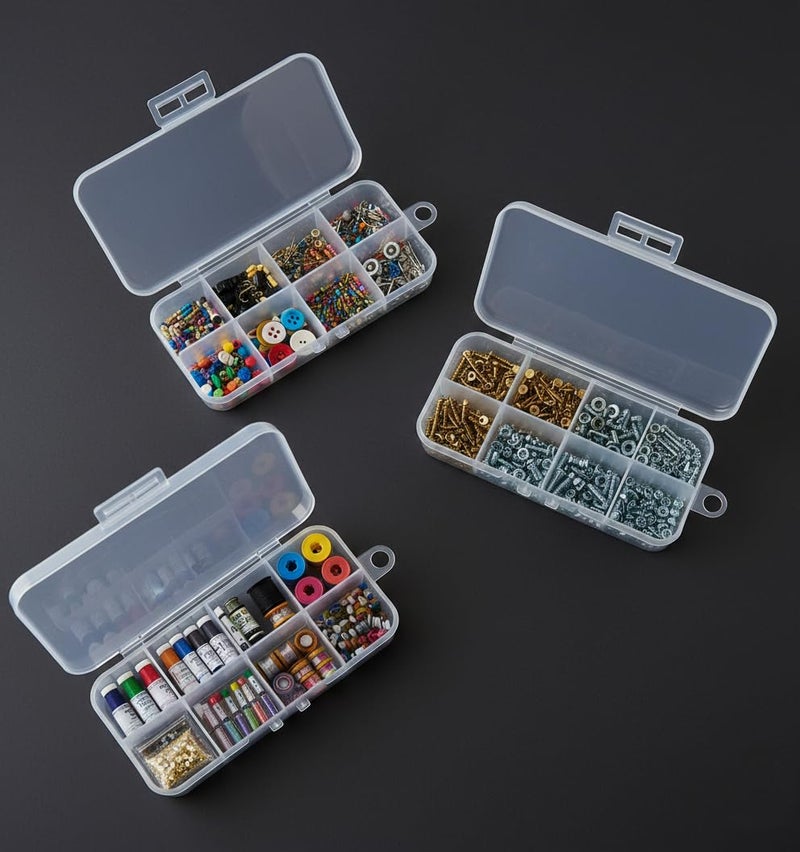 c s m C.S.M CSM 8 Grid Compact Small Size Jewelery Boxes (PACK OF 6 BOXES) - for Home & Locker - Image 3